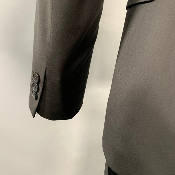 HELMUT LANG SS24 Size 42 Black Wool Notch Lapel Seatbelt Suit - Picture 6 of 13